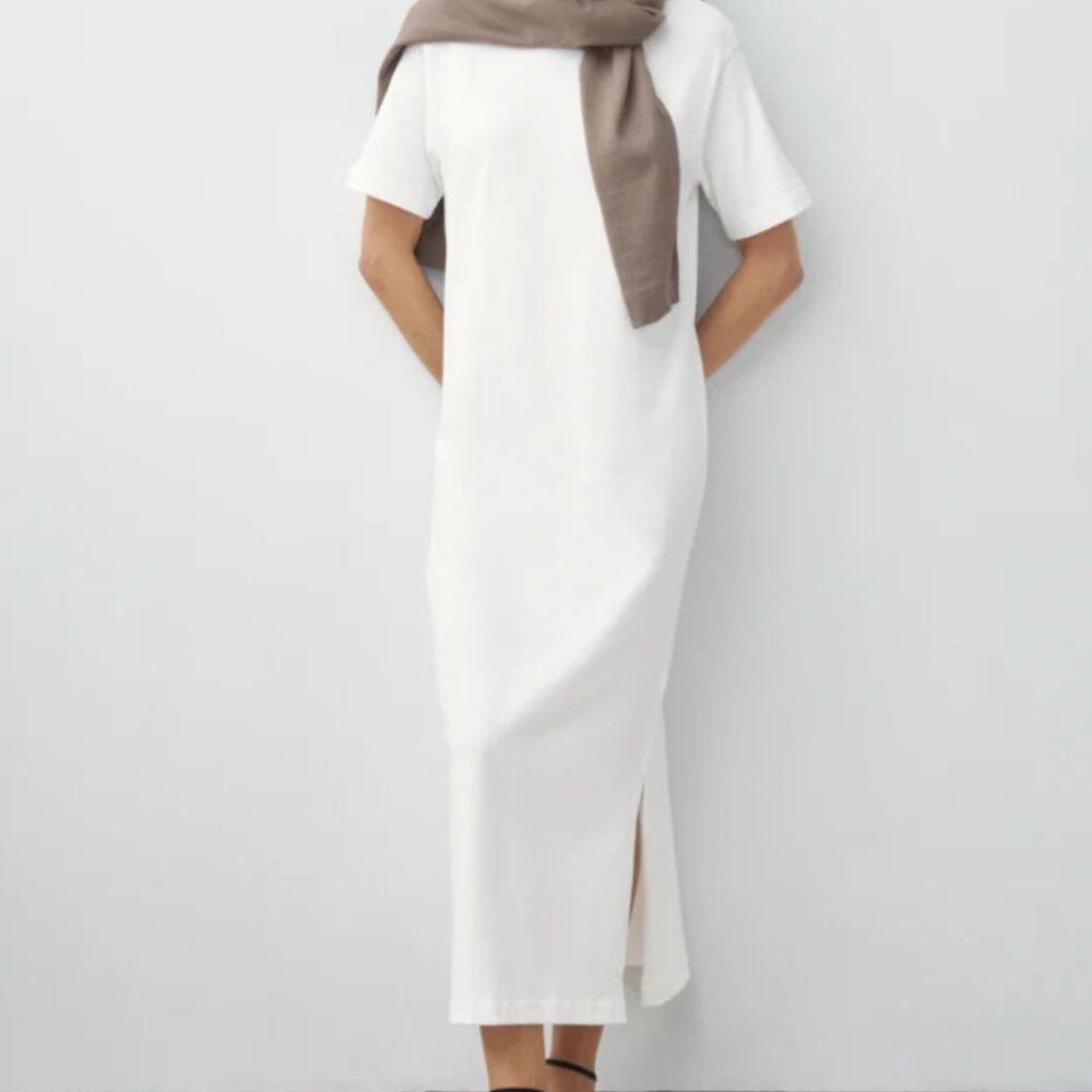 AYR The Practice Oyster White Maxi Tee Shirt Dress